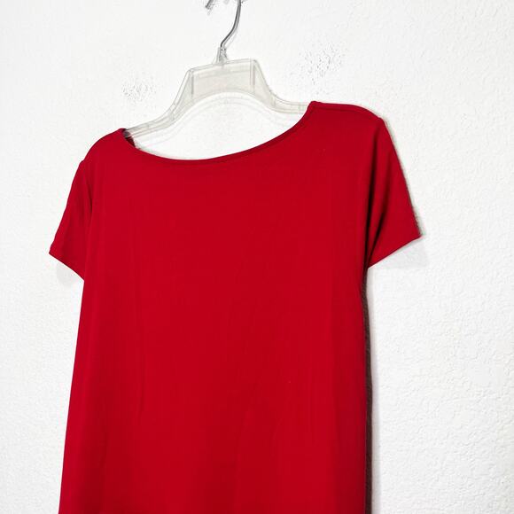Eileen Fisher Viscose Jersey Tiered Cap Sleeve
Midi Dress Large Red - Picture 5 of 8
